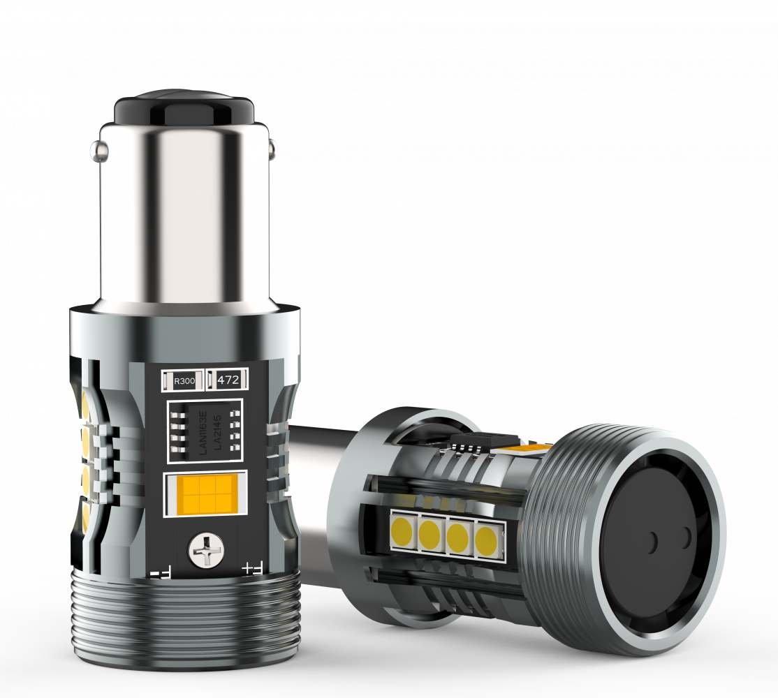 Комплект світлодіодних ламп Infolight P21/5W, BAY15D (1157) Canbus Amber+White