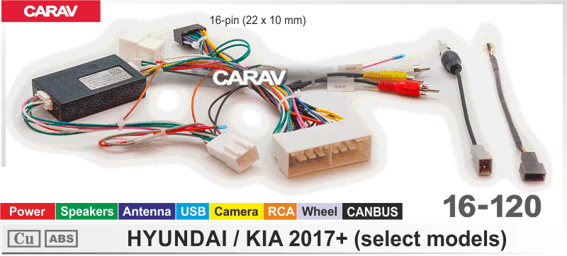 Комплект переходников CARAV 16-120 Hyundai, KIA
