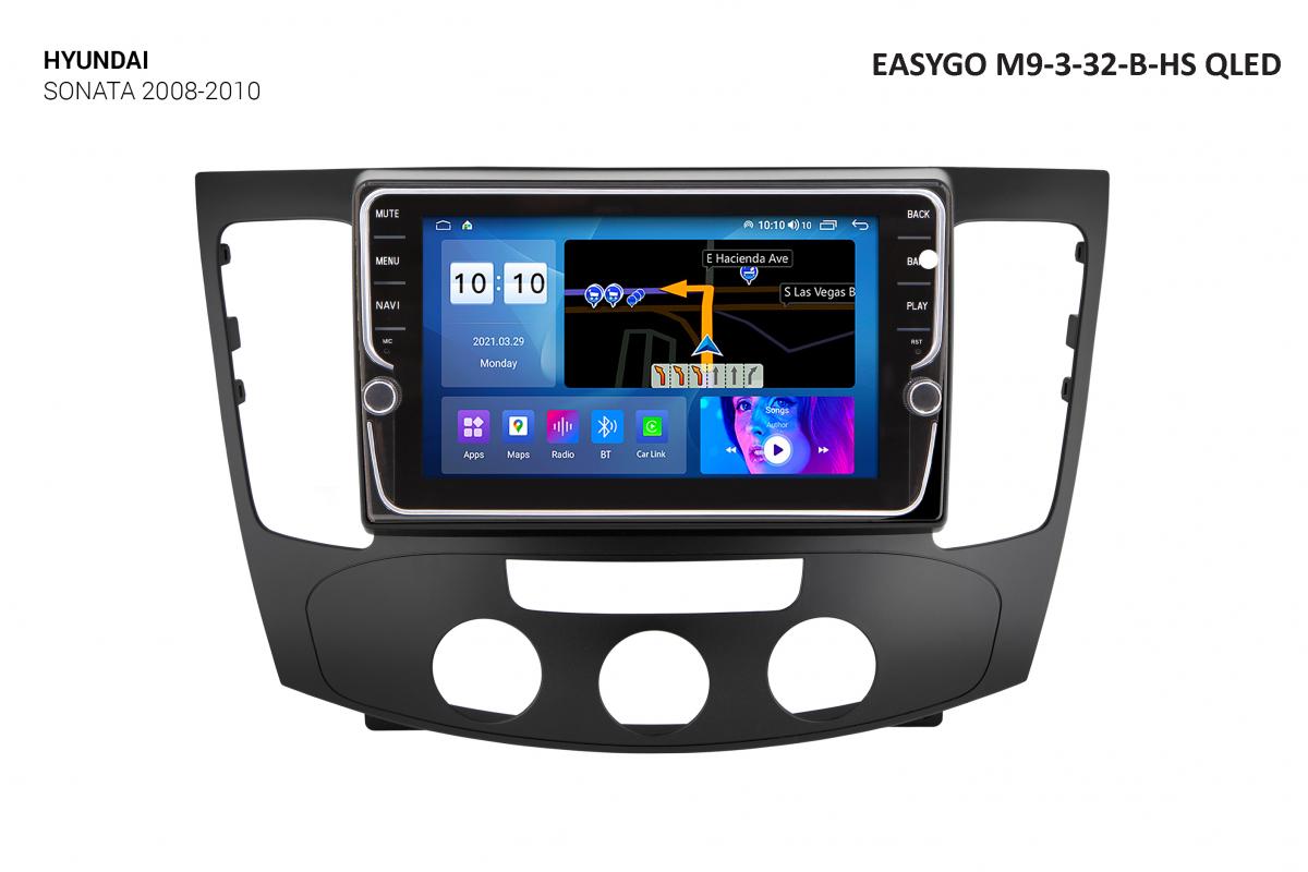 Штатна автомагнітола EasyGo M9-3-32-B-HS QLED Hyundai Sonata 2008-2010