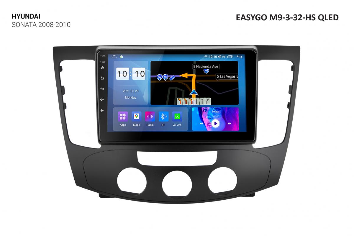 Штатная автомагнитола EasyGo M9-3-32-HS QLED Hyundai Sonata 2008-2010