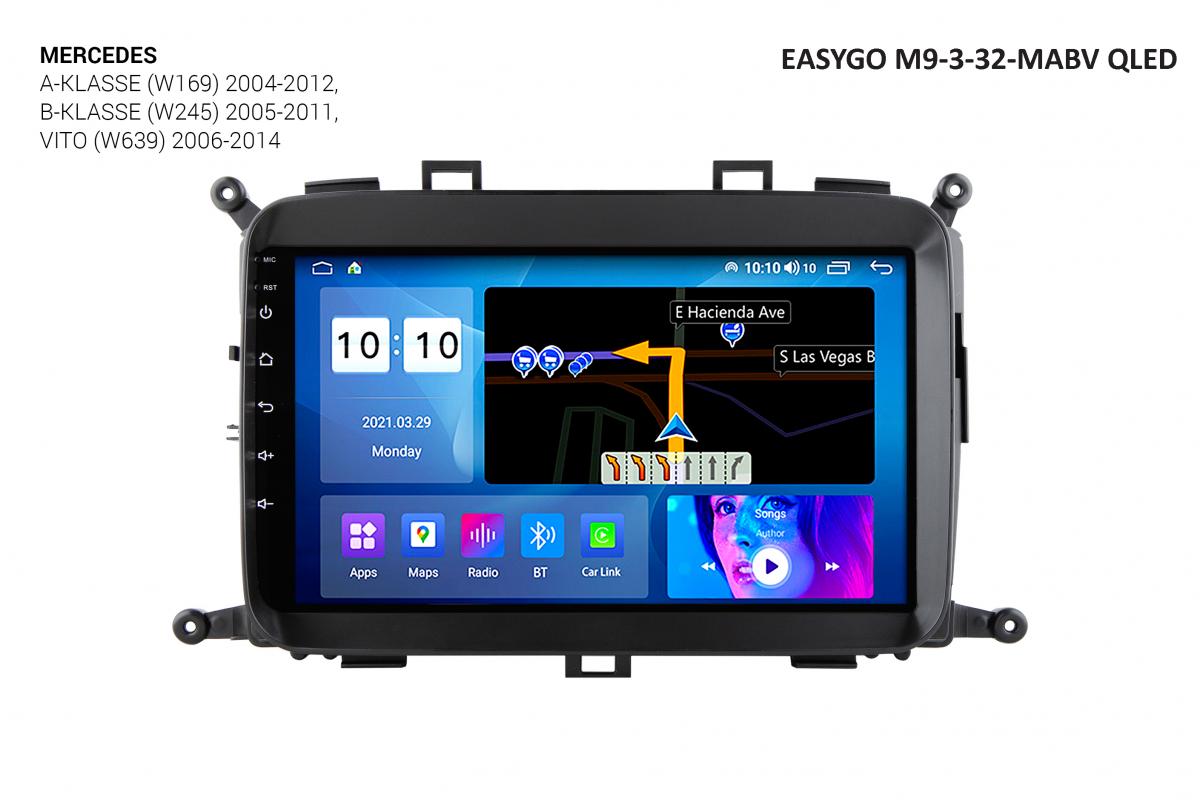 Штатний головний пристрій EasyGo M9-3-32-MABV QLED Mercedes A-klasse (W169), B-klasse (W245), Vito (W639)