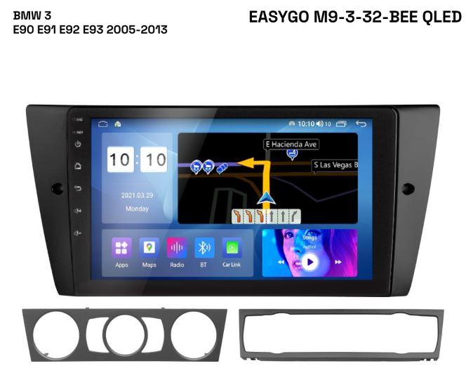 Штатная автомагнитола EasyGo M9-3-32-BEE QLED BMW 3 E90 E91 E92 E93 2005-2013