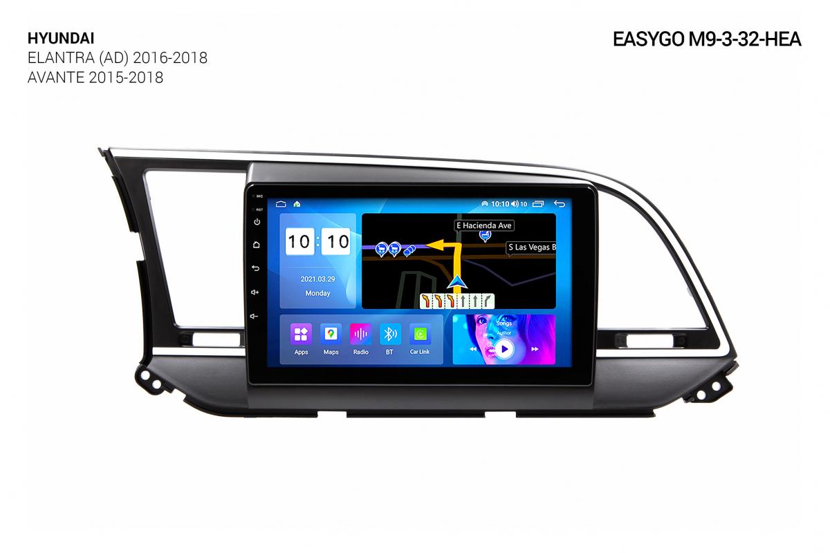 Штатная автомагнитола EasyGo M9-3-32-HEA Hyundai Elantra (AD) 2016-2018, Avante 2015-2018