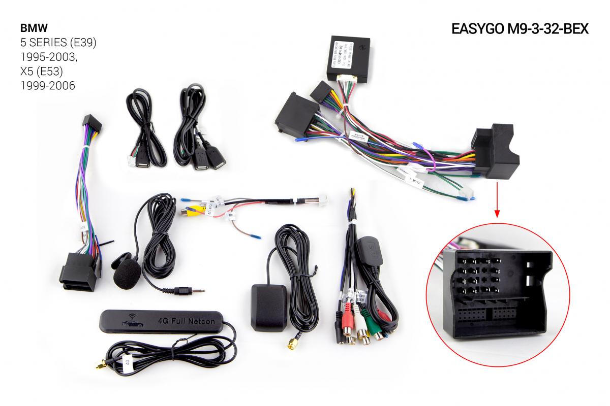Штатна автомагнітола EasyGo M9-3-32-BEX BMW 5 Series (E39) 1995-2003, X5 (E53) 1999-2006E39) 1995-2003, X5 (E53) 1999-2006