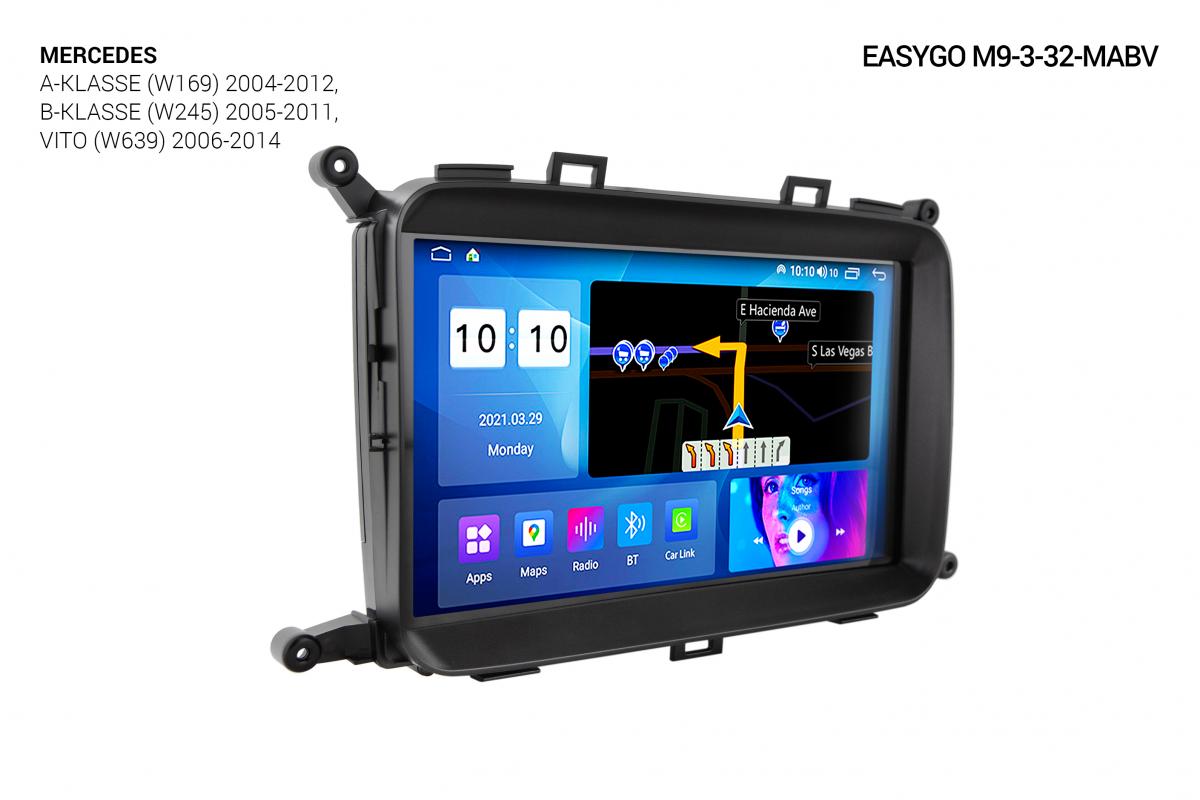 Штатная автомагнитола EasyGo M9-3-32-MABV Mercedes A-klasse (W169) 2004-2012, B-klasse (W245) 2005-2011, Vito (W639) 2006-2014