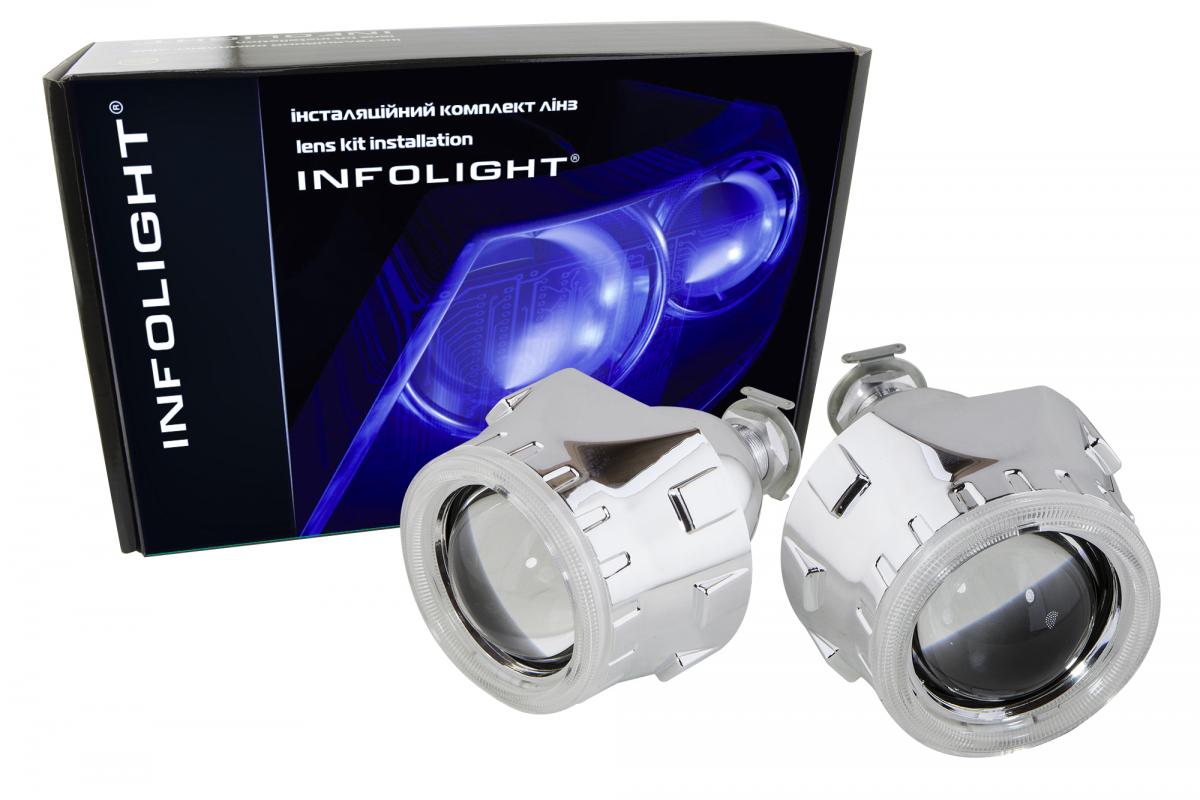 Биксеноновые линзы Infolight G5 Ultimate тип 2 CCFL газоразрядные ангельские глазки