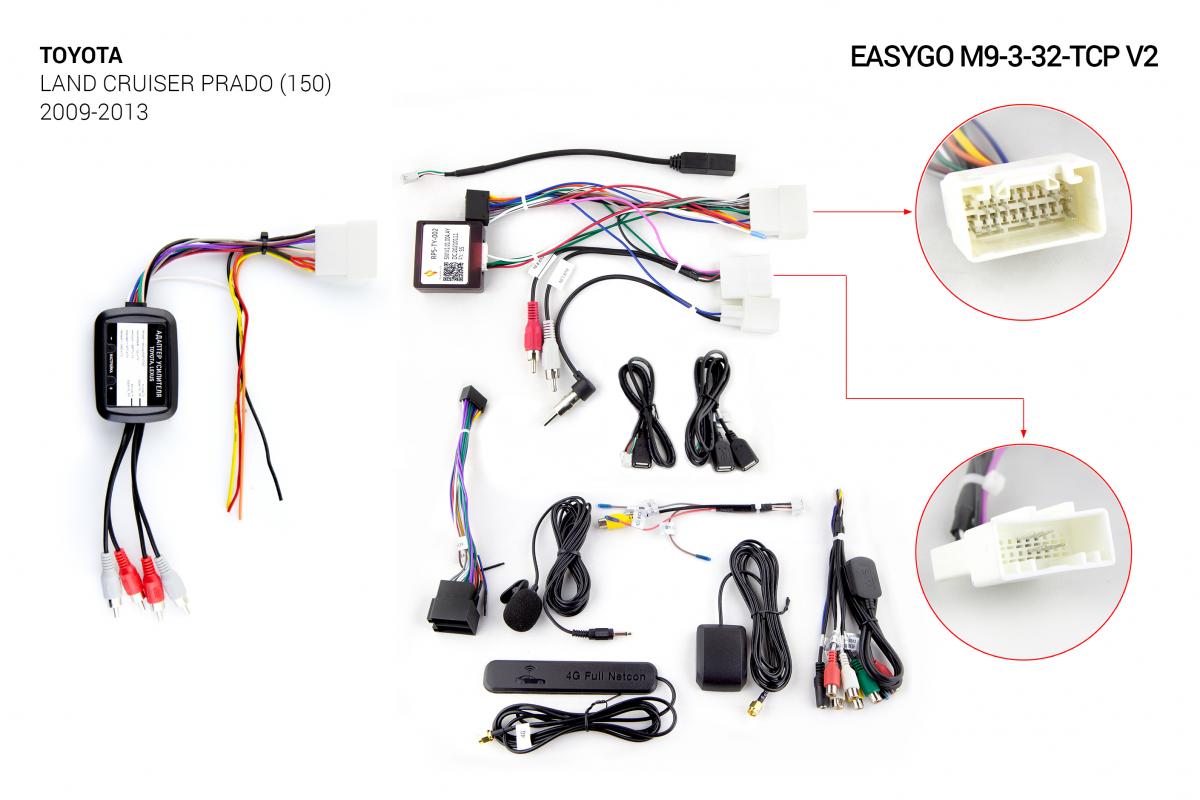 Штатная автомагнитола EasyGo M9-3-32-TCP v2 Toyota Land Cruiser Prado (150) 2009-2013