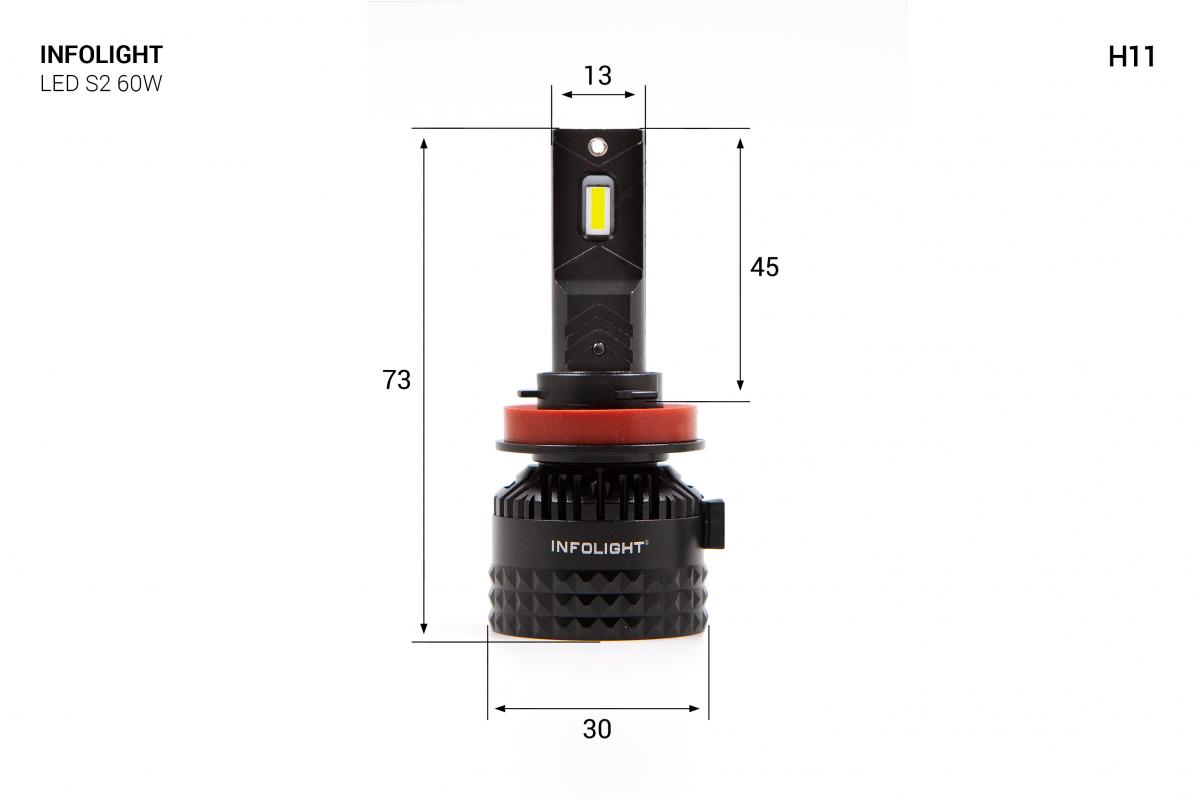 Комплект світлодіодних ламп Infolight S2 H11 60W