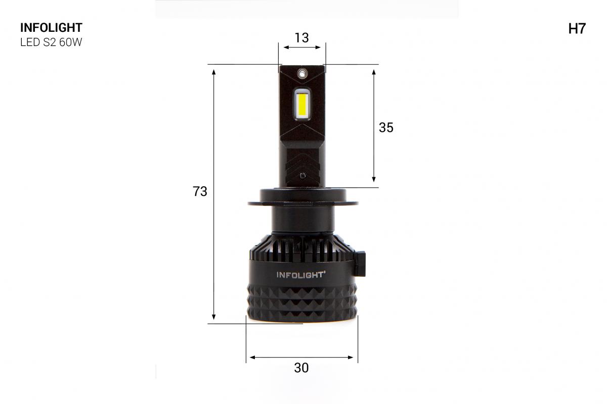 Комплект світлодіодних ламп Infolight S2 H7 60W