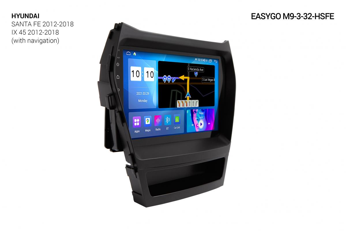 Штатная автомагнитола EasyGo M9-3-32-HSFE Hyundai Santa Fe, iX-45 2012-2018