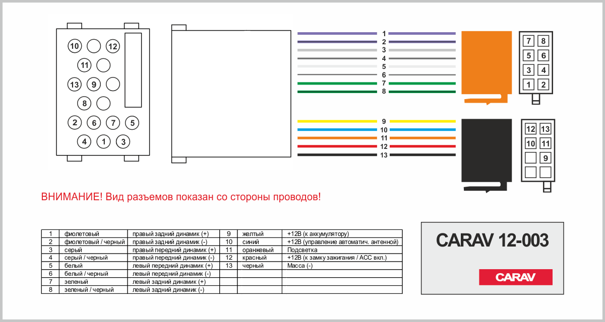 Переходник ISO BMW, Land Rover, Rover, Mini Carav 12-003
