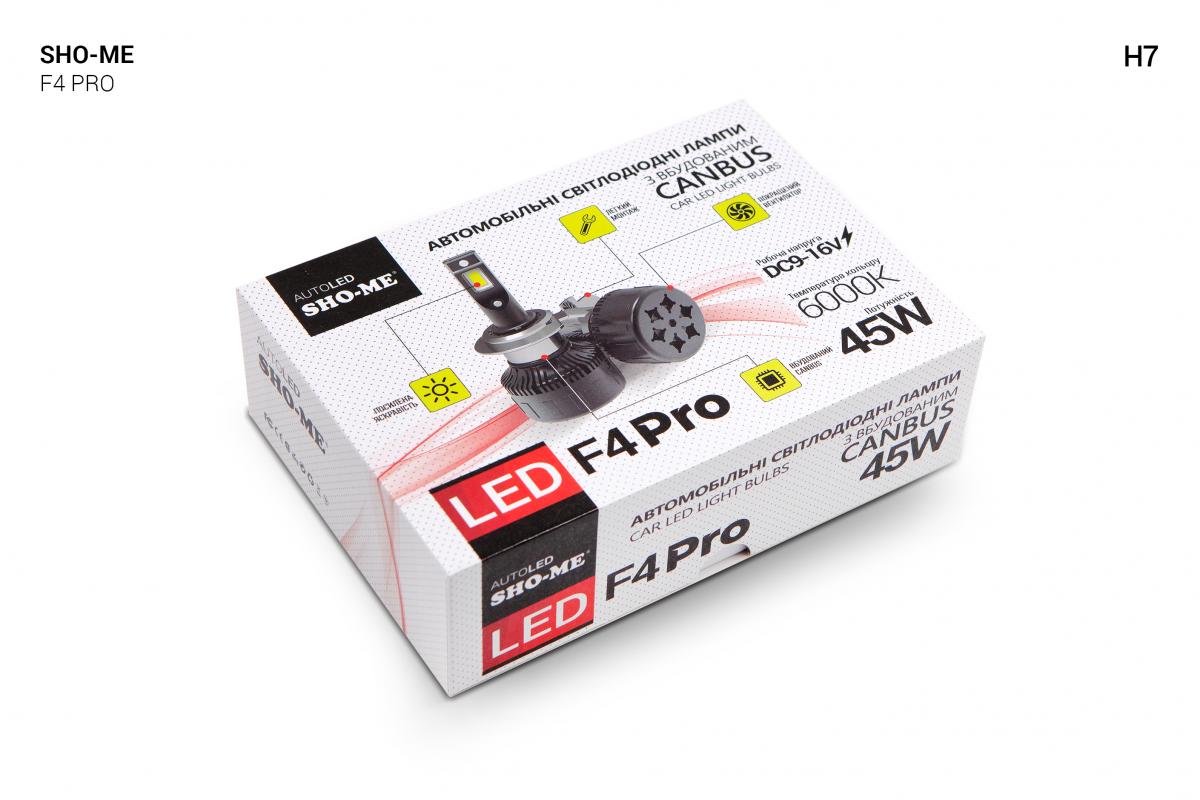 Комплект світлодіодних ламп Sho-Me F4-Pro H7 45W