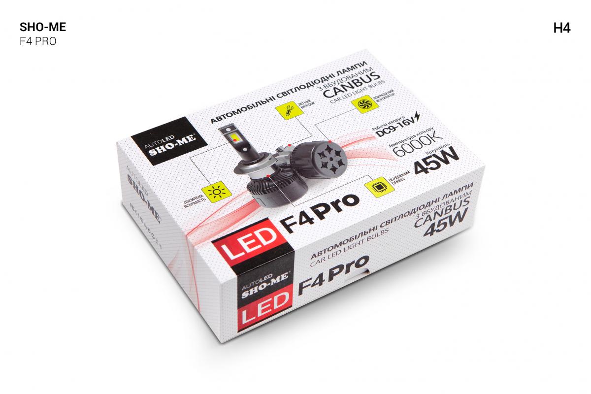 Комплект светодиодных ламп Sho-Me F4-Pro H4 45W