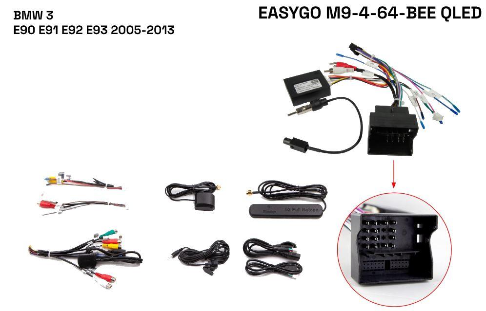 Штатна автомагнітола EasyGo M9-4-64-BEE QLED BMW 3 E90 E91 E92 E93 2005-2013