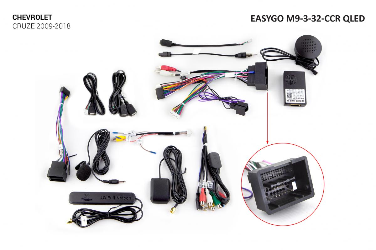 Штатная автомагнитола EasyGo M9-3-32-CCR QLED Chevrolet Cruze 2009-2018