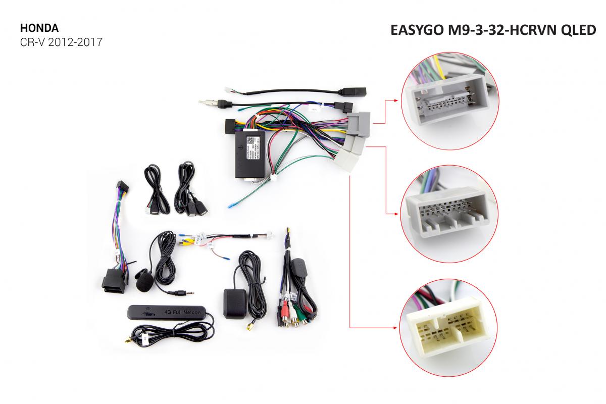 Штатная автомагнитола EasyGo M9-3-32-HCRVN QLED Honda CR-V 2012-2017
