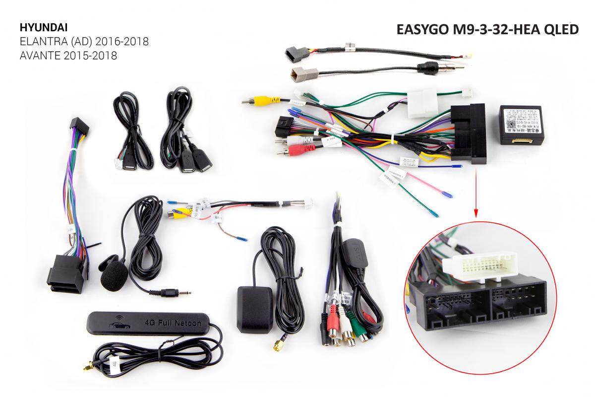 Штатна автомагнітола EasyGo M9-3-32-HEA QLED Hyundai Elantra (AD) 2016-2018, Avante 2015-2018