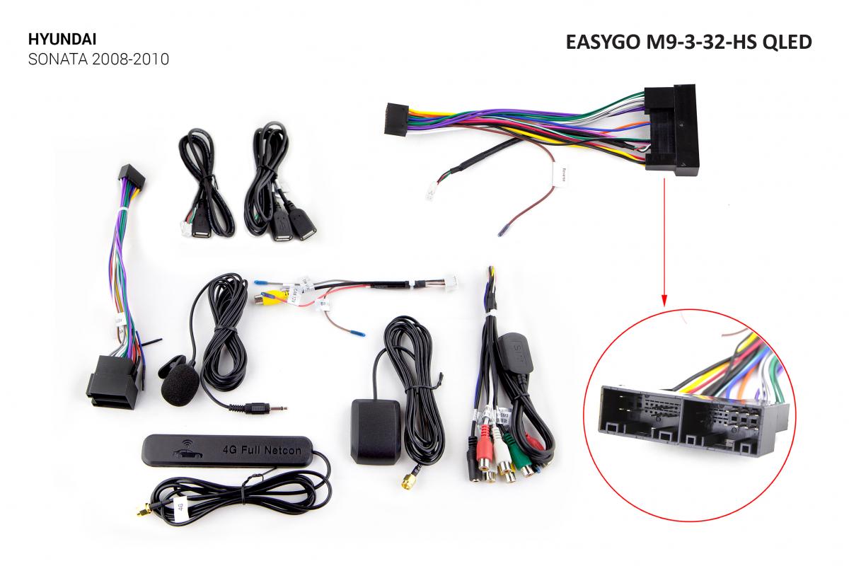 Штатная автомагнитола EasyGo M9-3-32-HS QLED Hyundai Sonata 2008-2010