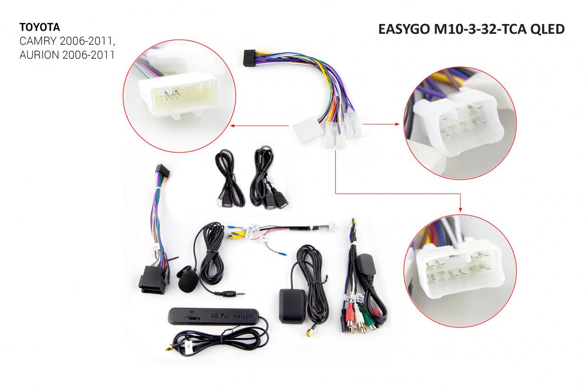 Штатний головний пристрій EasyGo M10-3-32-TCA QLED Toyota Camry, Aurion