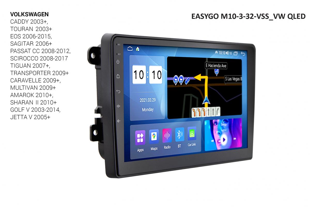Штатное головное устройство EasyGo M10-3-32-VSS_VW QLED Volkswagen