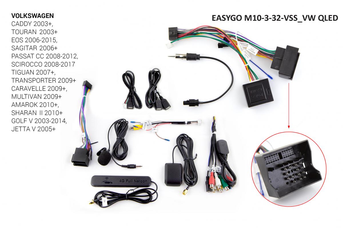 Штатное головное устройство EasyGo M10-3-32-VSS_VW QLED Volkswagen