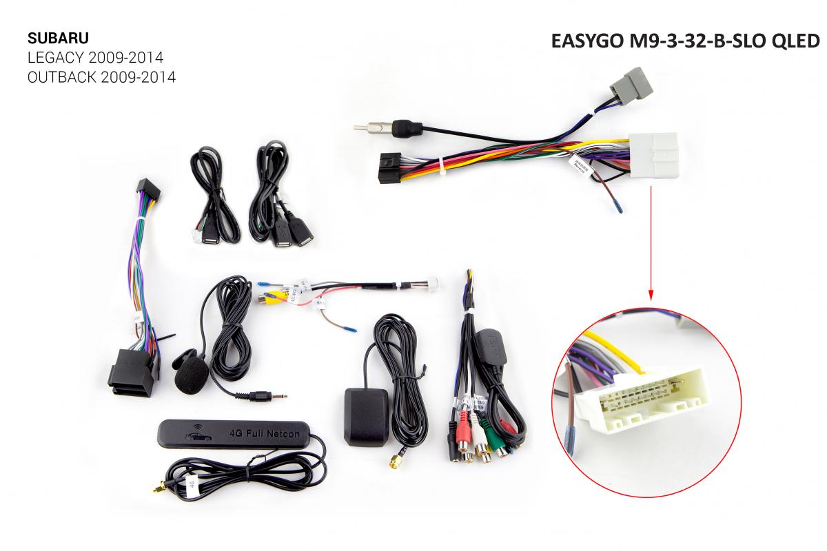 Штатное головное устройство EasyGo M9-3-32-B-SLO QLED Subaru Legacy, Outback