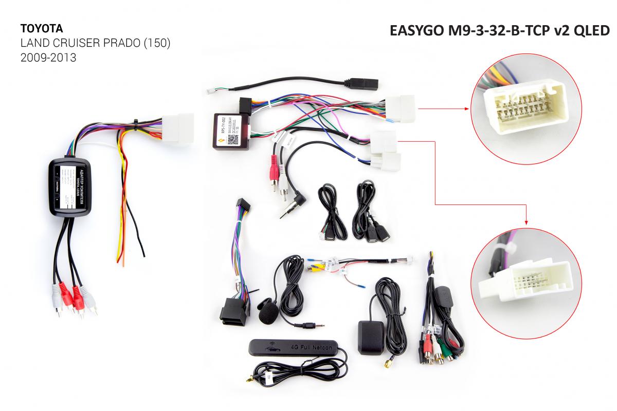 Штатное головное устройство EasyGo M9-3-32-B-TCP v2 QLED Toyota Land Cruiser Prado (150)