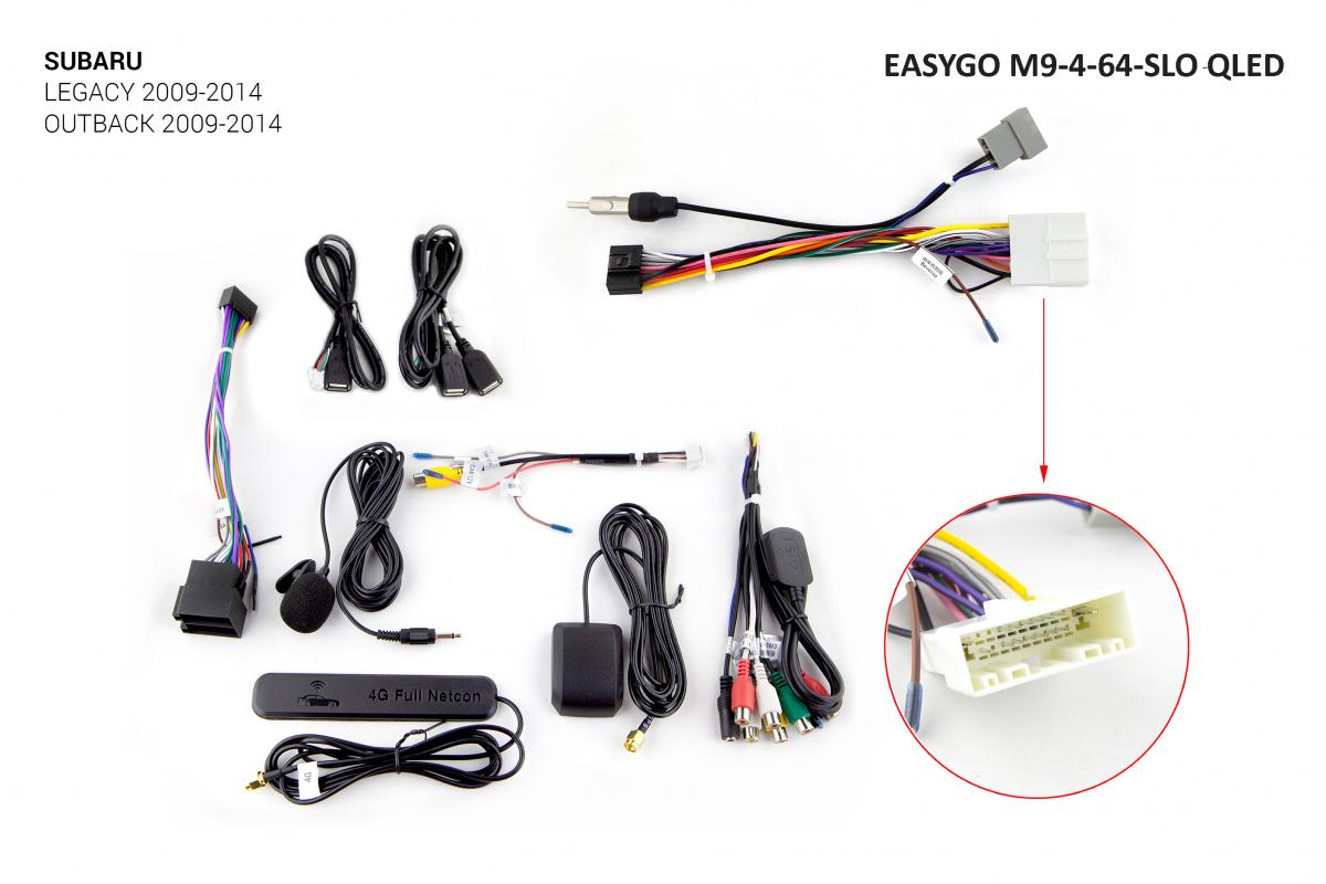 Штатний головний пристрій EasyGo M9-4-64-SLO QLED Subaru Legacy, Outback