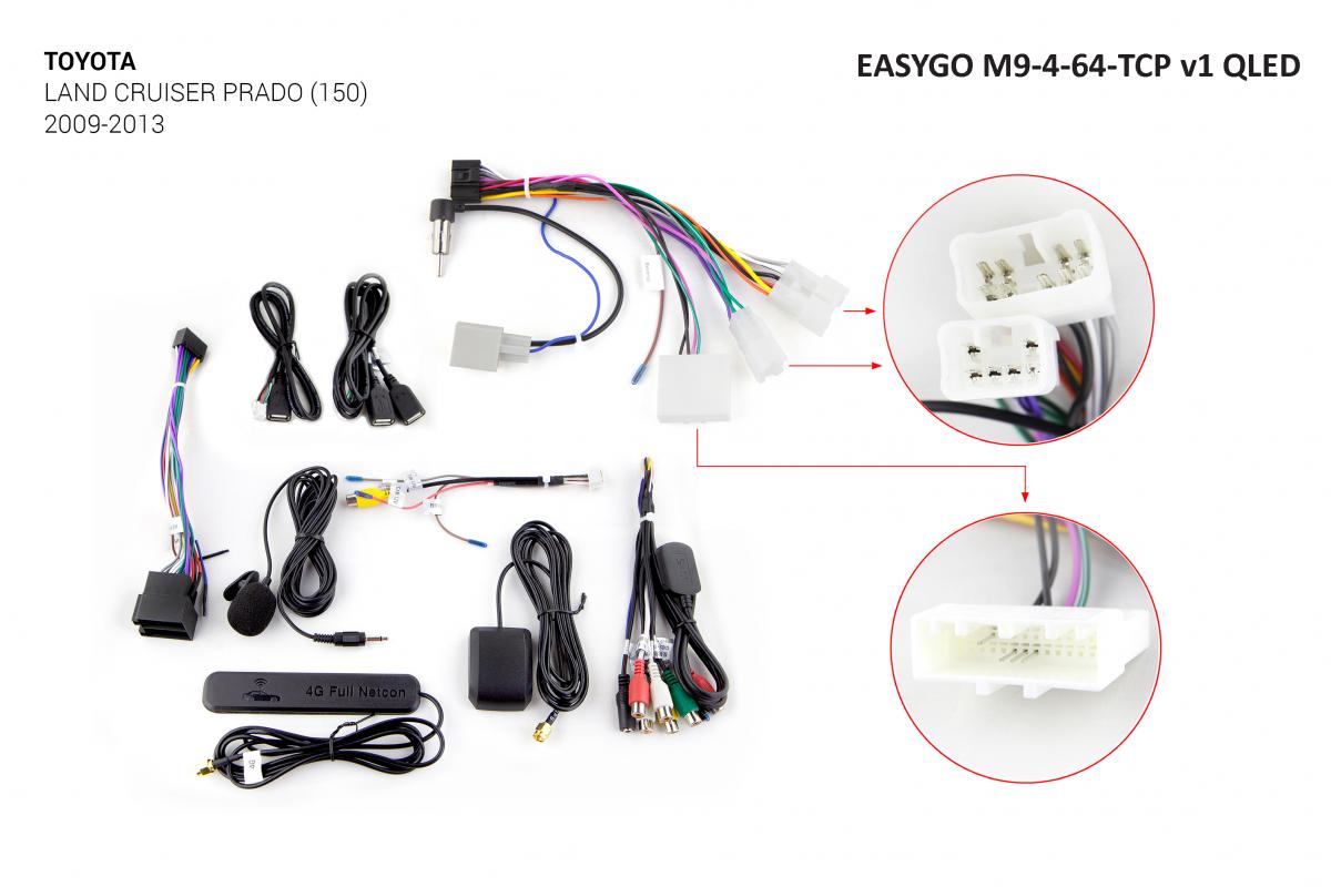 Штатний головний пристрій EasyGo M9-4-64-TCP v1 QLED Toyota Land Cruiser Prado (150)