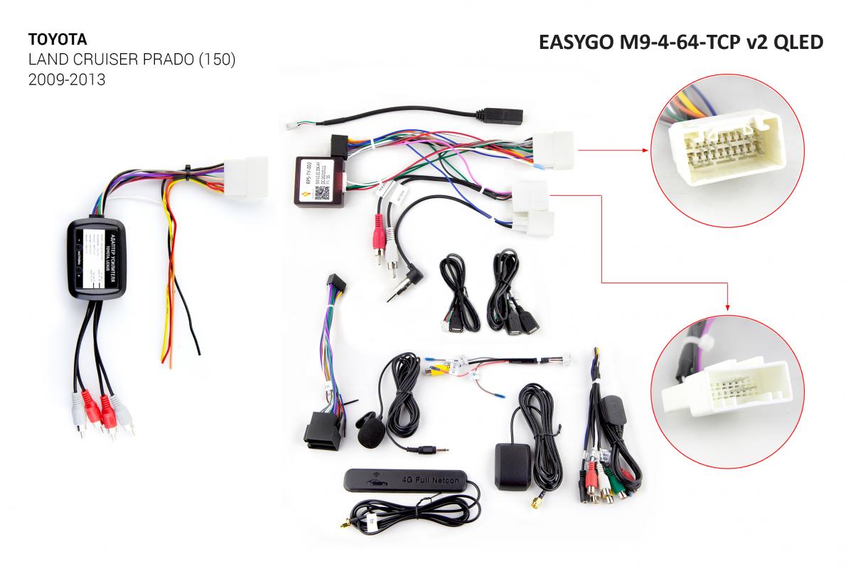 Штатное головное устройство EasyGo M9-4-64-TCP v2 QLED Toyota Land Cruiser Prado (150)