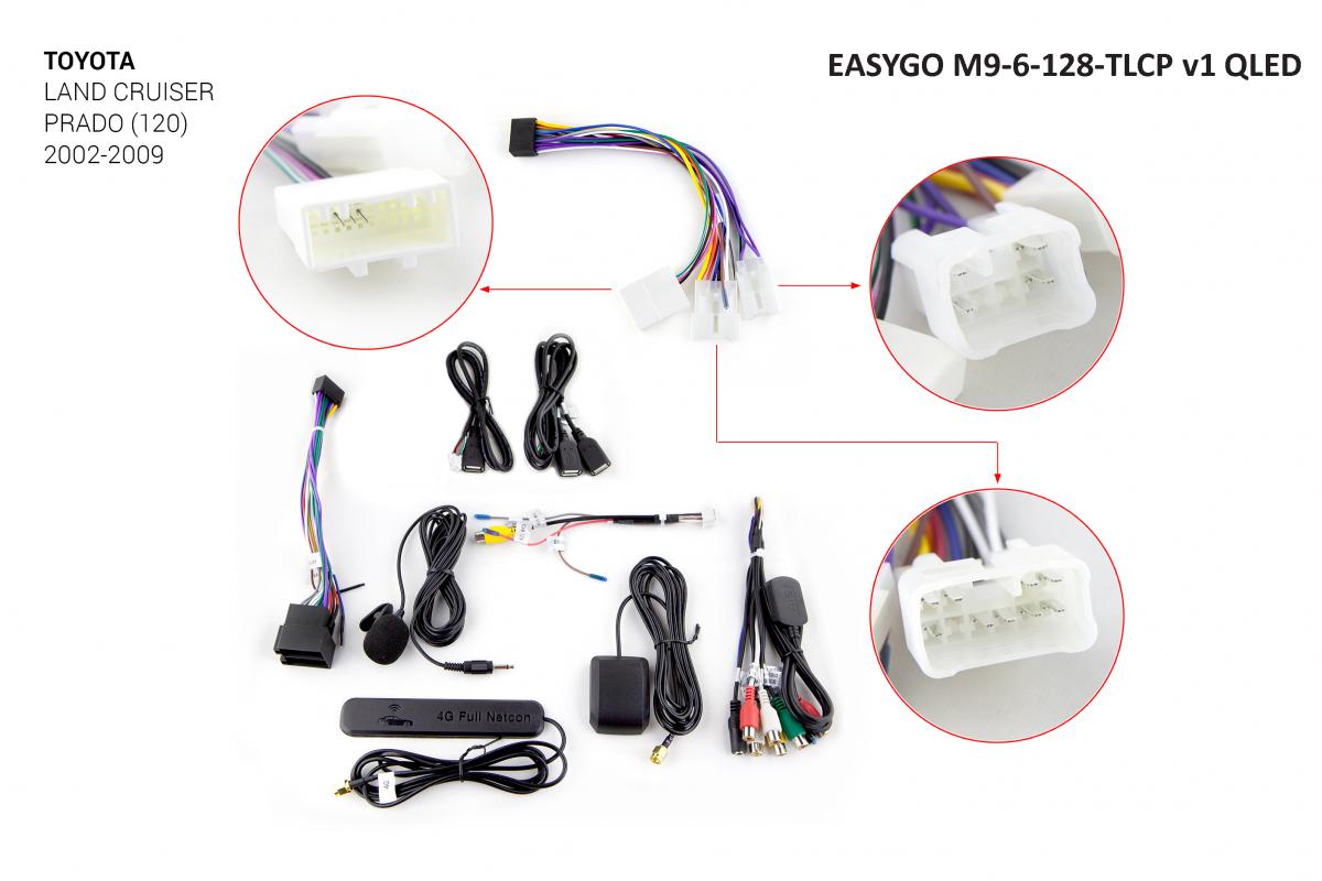 Штатний головний пристрій EasyGo M9-6-128-TLCP v1 QLED Toyota Land Cruiser Prado (120)