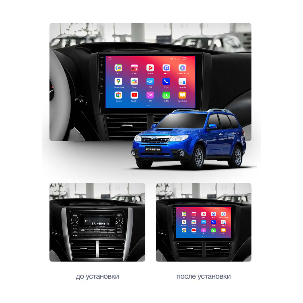 Штатное головное устройство EasyGo SUB901-F50 9 inch Subaru Forester 2008-2012 Impreza 2007-2012