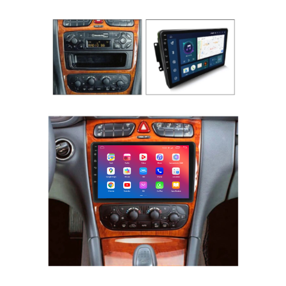 Штатний головний пристрій EasyGo MB905-F50 9 inch Mercedes C-klasse (W203) 2000-2004 CLK-klasse (W209) 2002-2006 G-klasse (W463) 1998-2006 Vito (W639) 2003-2006 Viano (W639) 2003-2006