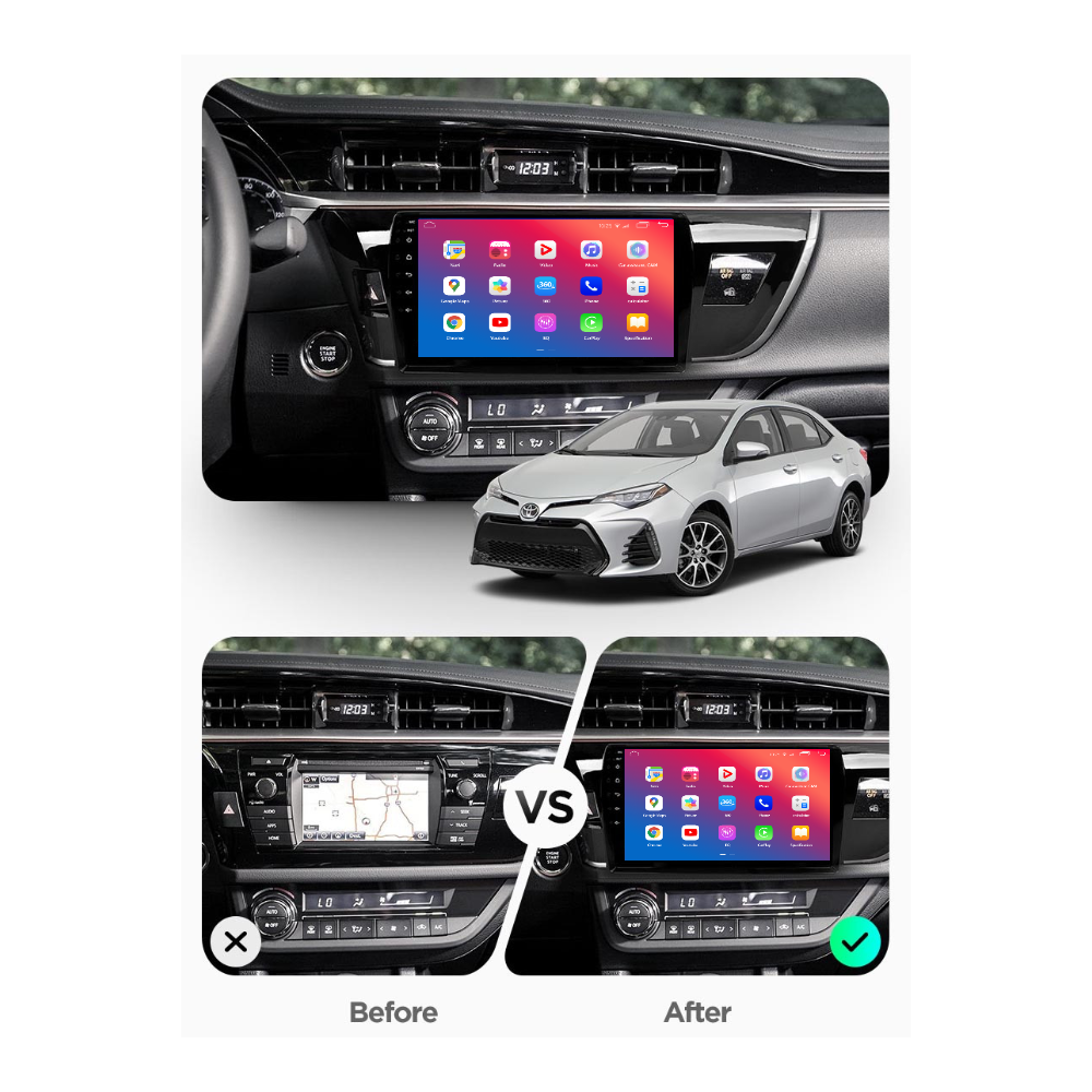 Штатний головний пристрій EasyGo TOY1012-F50 10 inch Toyota Corolla 2013-2016