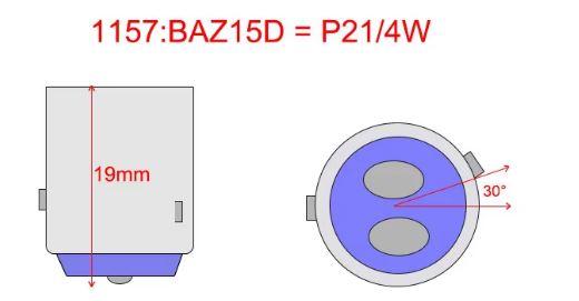 Комплект светодиодных ламп Infolight P21/4W, BAZ15D (1157)