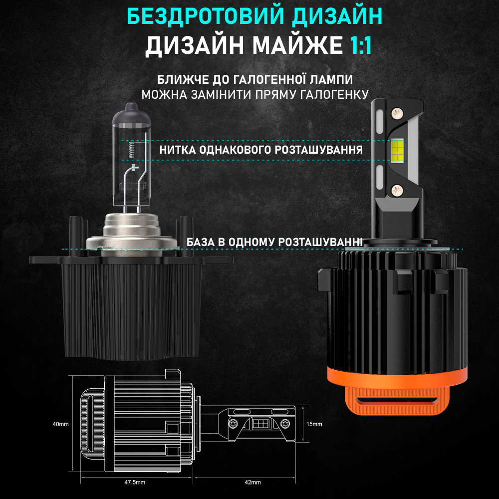 Комплект світлодіодних ламп Infolight S3 H7 VW v2 60W