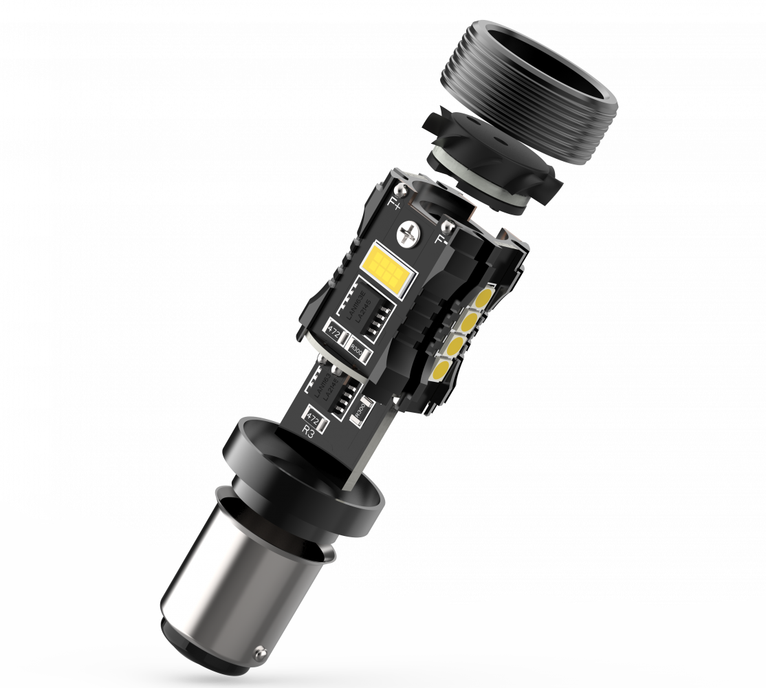 Комплект светодиодных ламп Infolight P21/4W, BAZ15D (1157) Canbus Red