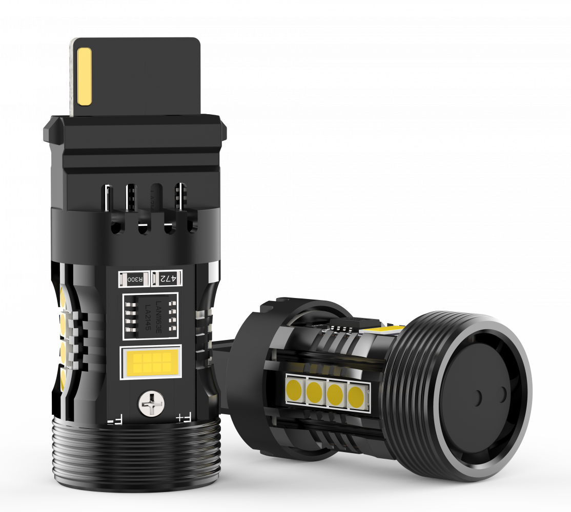 Комплект світлодіодних ламп Infolight P27W (3156) Canbus Amber