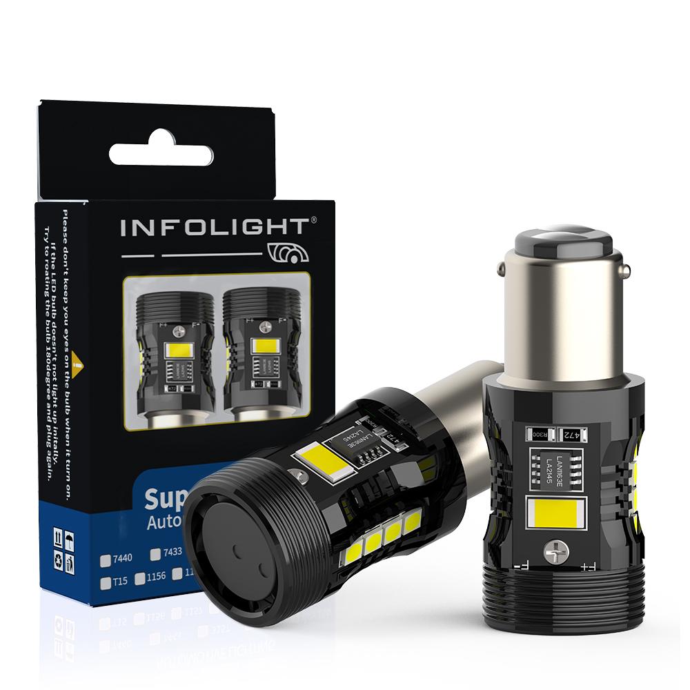 Комплект светодиодных ламп Infolight P21/4W, BAZ15D (1157) Canbus White